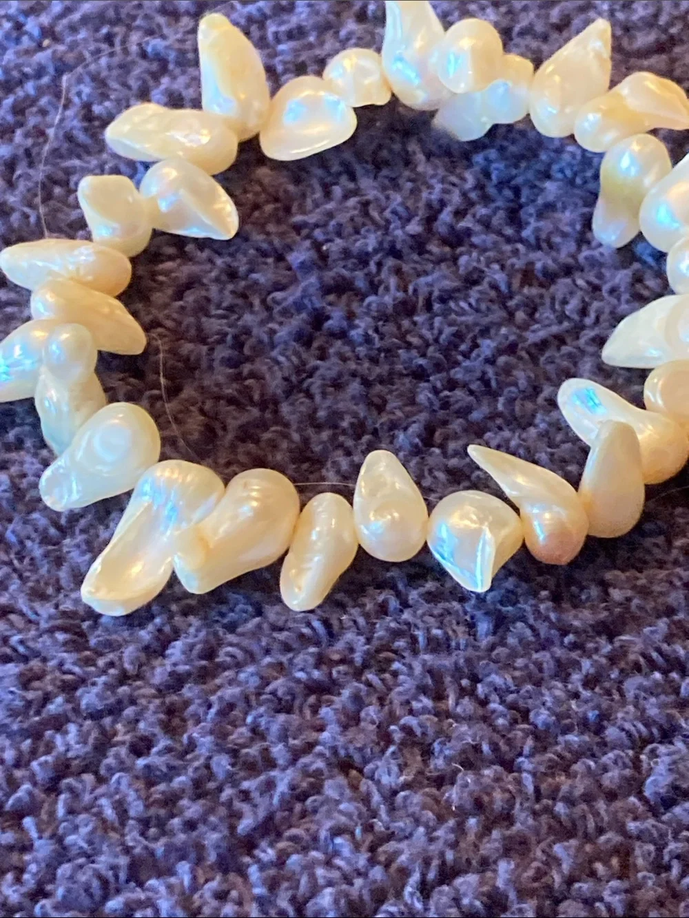 Freshwater Baroque Tooth Pearl Stretch Bracelet